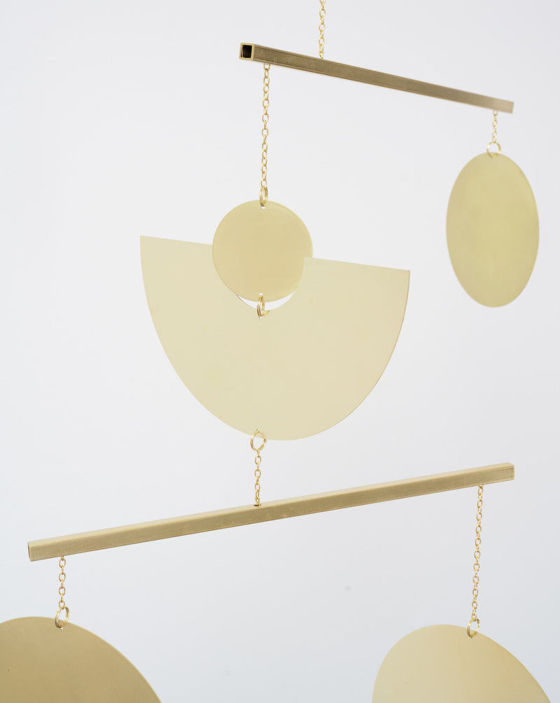 Circle and Line Brass Mobiles