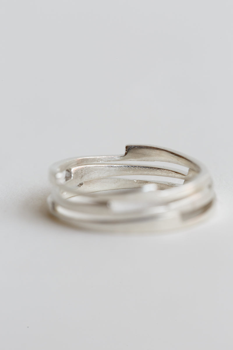 T.Kahres Jewelry Silver razor stack rings