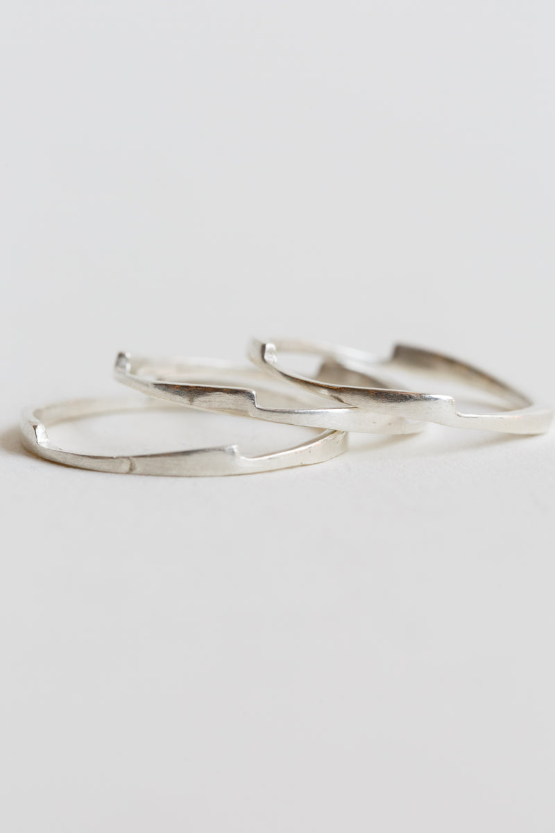 T.Kahres Jewelry Silver razor stack rings