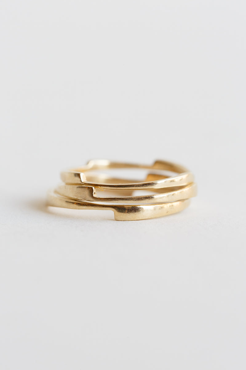 T.Kahres Jewelry Gold razor stack rings