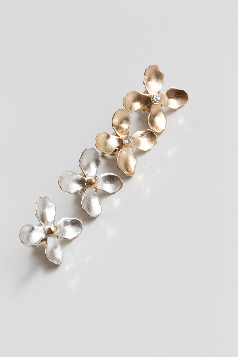 Halcyon Mini Hydrangea Stud Earrings, handcrafted in New Mexico
