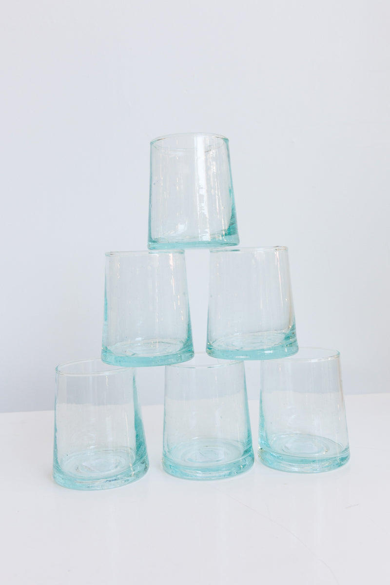 A lineup of glasses from Verve Culture Moroccan Glassware