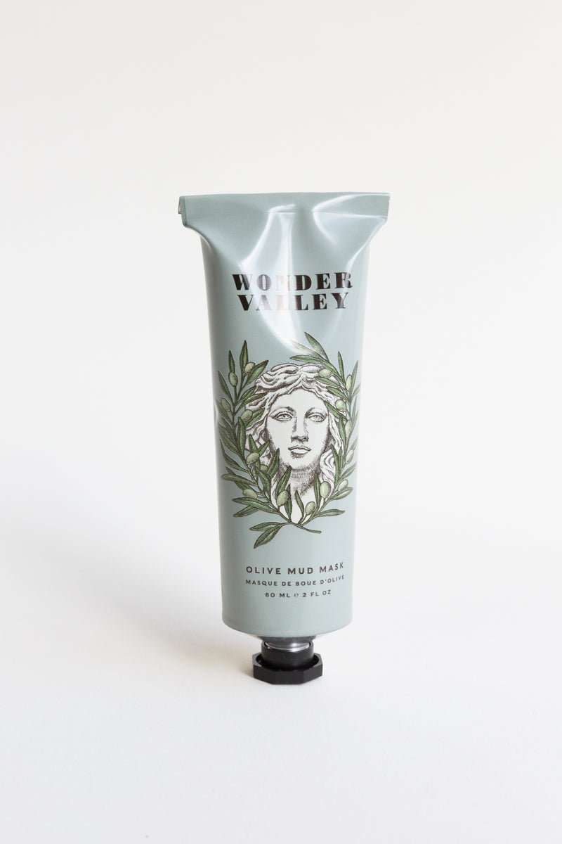 A bottle of Wonder Valley Olive Mud Mask